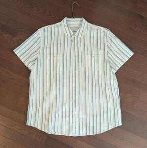 Lucky Brand - Men's Striped Button-Down Shirt - White and Blue - XL